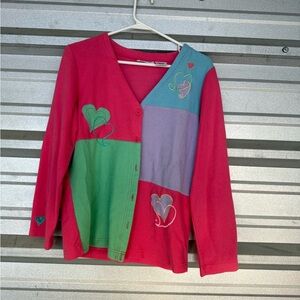 Blair Women's Colorful Heart Cardigan